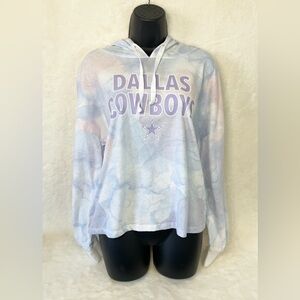Dallas Cowboys Women’s Large Tie Dye Lightweight Hooded Tee NFL Shirt